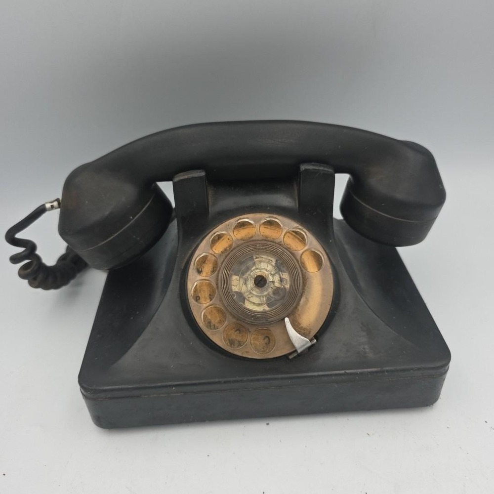 Vintage Black Bakelite Desk Dial Rotary Retro Landline, TELEPHONE For Parts